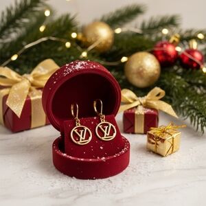 Louis Vuitton Gold Logo Earrings